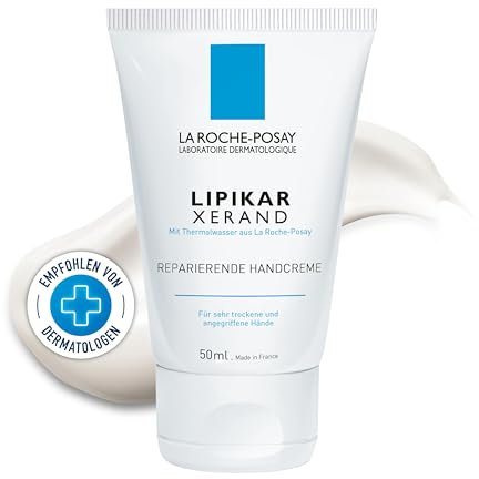 La Roche-Posay Lipikar Xerand, Crema Riparatrice per le Mani, Pelle Idratata e Protetta da Stress e Aggressioni Esterne, Con Glicerina e Burro di Karité, 50 ml