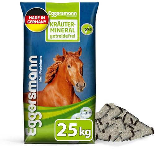 Eggersmann Mein Pferdefutter Kräutermineral getreidefrei 25 kg – Getreidefreies Mineralfutter für Pferde – Zur Unterstützung des Stoffwechsels – Für allergieempfindliche Pferde geeignet
