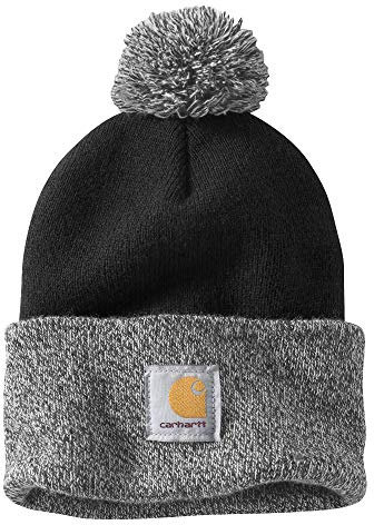 Carhartt Herren Knit Pom-Pom Cuffed Beanie, Schwarz, OFA