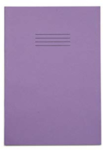 Rhino Stationery Exercise Book | A4 | 80 Page | 7mm Squared Exercise Book | Purple | Learning Resources | School Books | Pack of 1