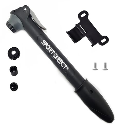 SportDirect™ Mini Bike Pump 120 PSI High Capacity Bicycle Hand Pump, Dual Schrader/Presta Valve, Portable Lightweight Multi-Purpose Pump with Frame Mounting Bracket, Fast Air Inflation