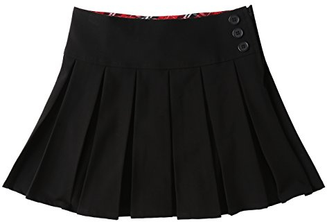 Bienzoe Bambine Scolastico Uniforme Gonne: Ragazze Vita Regolabile Estensibile Plissettato Gonne Pantalone Nero 16