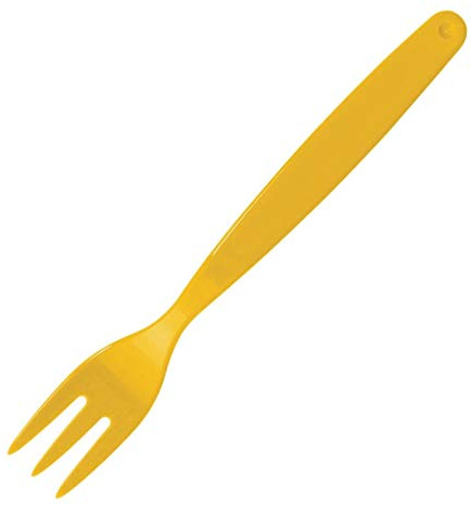 Olympia Kristallon Plastic Reusable Forks Yellow (12 Pack) - Durable Cutlery Dishwasher Safe DL119