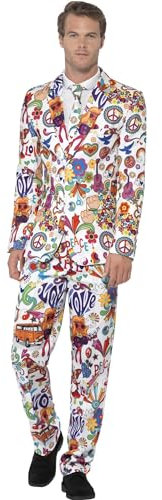 Smiffys Traje marchoso, Multicolor, con chaqueta, pantalón y corbata Halloween