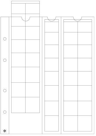 Leuchtturm 308740 Coin Sleeves Optima Euro - 50 crystal-clear compartments for euro sets - for 1 cent to 2 euro coins - pack of 5
