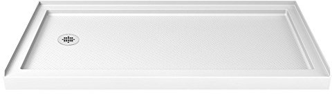 DreamLine SlimLine 32 in. D x 60 in. W x 2 3/4 in. H Left Drain Single Threshold Shower Base in White, DLT-1132601