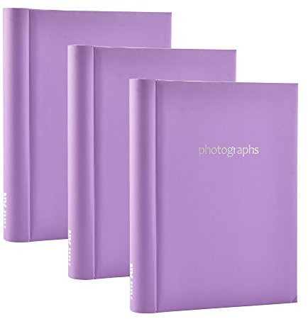 Arpan 3 álbumes de fotos autoadhesivos morados con un total de 108 hojas de 216 caras