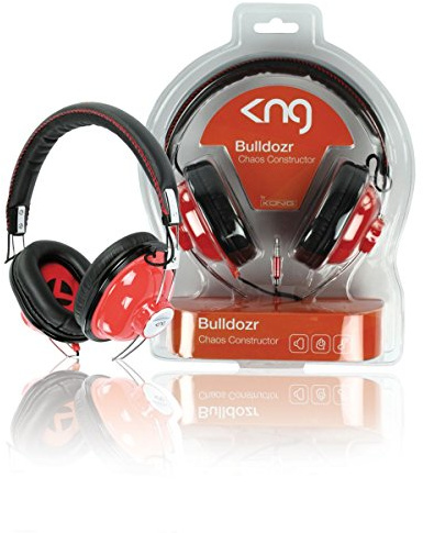Konig KNG-5110 cuffie Bulldozr chaos constructor con padiglioni chiusi di Finta Pelle Rosso