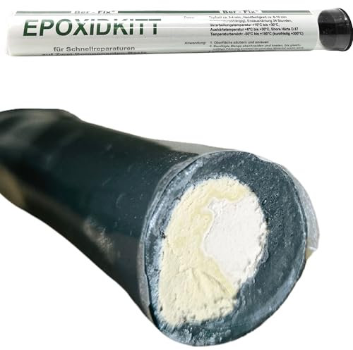 Ber-Fix 115g Epoxidkitt 2K Knetmetall – Hitzebeständig bis 300°C | Wasserdicht & schnellhärtend | Reparaturknete für Metall, Holz, Keramik | Modellierbare Reparaturpaste statt Flüssigmetall