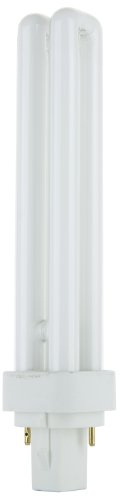 Sunlite PLD26/SP41K Compact Fluorescent PLD 2-Pin Plug-in Double Quad Tube Light Bulb, 26 Watts, 1560 Lumens, 2-Pin G24d3 Base, 4100K Cool White, 1 Pack