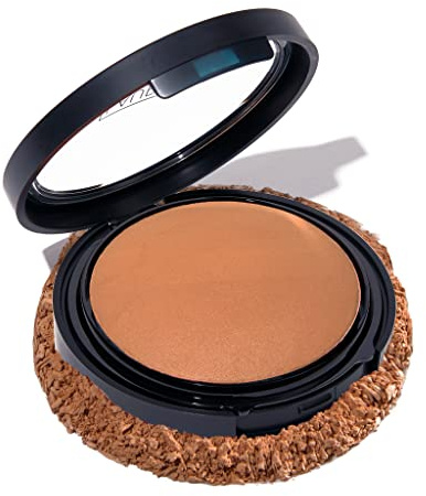 LAURA GELLER NEW YORK Baked Double Take Powder Foundation - Deep - Buildable Medium to Full Coverage - Matte Finish
