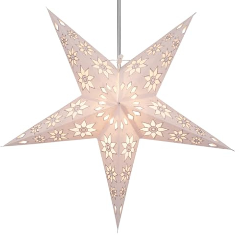 Guru Shop Vikbar adventsbelysning/pappersstjärna/julstjärna, 60 cm – Adonis-vit, stjärnfönsterdekoration
