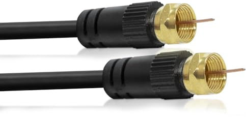 Cable Mountain 1m Gold Plated F Type Male to Male Satellite Coaxial Cable