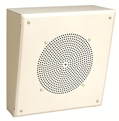 Bogen MB8TSLVR Metal Box Wall Speaker, 8 Inch Cone Loudspeaker, 70V 25V Transformer, 4W Multi-Tap, Slant Front 12.5 Degree Angle, Recessed Volume Control, Surface Mount