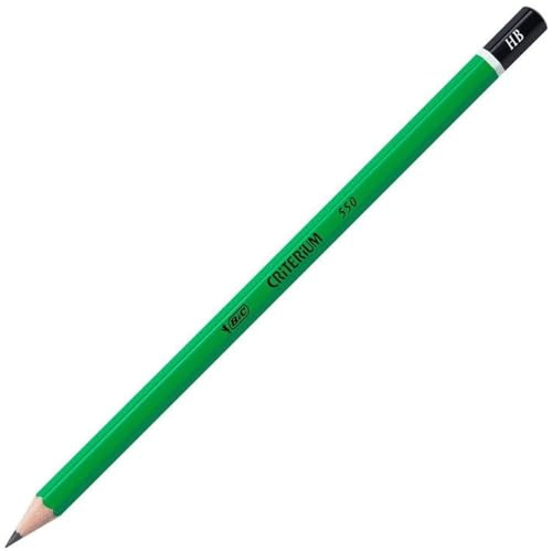 BIC Ecriture Criterium 550 Crayons à Papier - Mine Grasse Et Résistante - Couleur Grise, HB, Boîte de 12