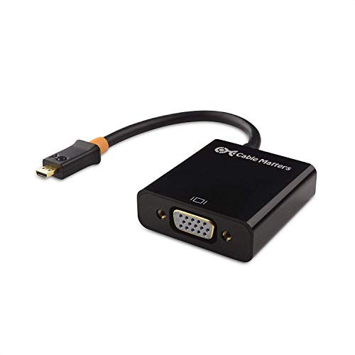Cable Matters Adattatore da micro HDMI a VGA (convertitore da micro HDMI a VGA) in nero