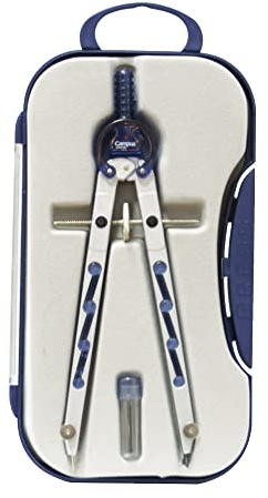 Campus College - Material Escolar - Compás BK-308 - Compás Escolar de Precisión con Adaptador Universal Color Azul