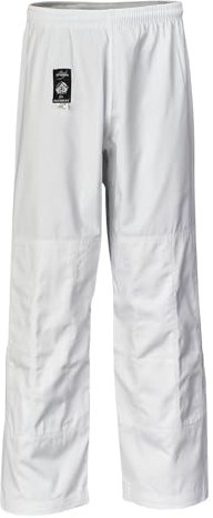 Ju-Sports Element Hose Weiß 150 Slim Cut I Leichte Hose mit Gummibund, Kordelschnürung & Knieverstärkung I Auch für Sportarten wie Karate & Judo, MMA UVM.