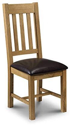 Julian Bowen Astoria Set of 2 Dining Chairs, Oak/Brown