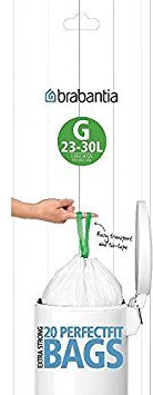 Brabantia PerfectFit G 30 Liter Bin Liners ~ 20 Ct Bags (Pack of 6)
