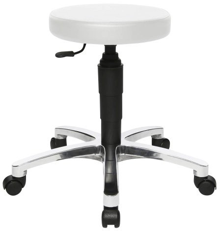 Topstar Drehhocker TEC 177,80cm (70), chrom, Kunstleder weiß extra dick gepolsterter Sitz in Kunstleder, formschönes - 1 Stück (72279 D16)