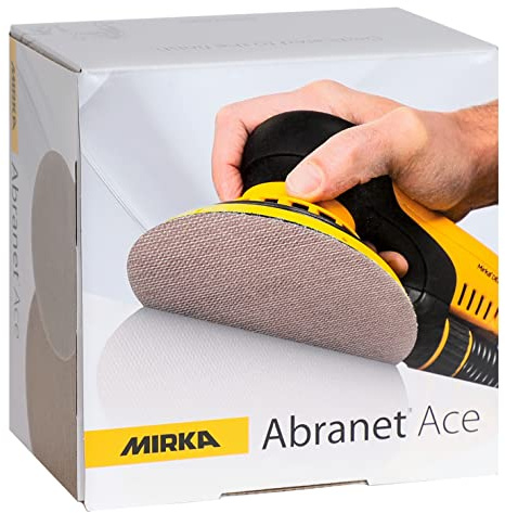 Mirka Abranet Ace Netz Schleifscheiben Ø 125mm Klett/Korn P80 / 50 Stk/Für alle 125mm Exzenterschleifer und Schleifmaschinen/Teilkeramisch/zum Schleifen von harten Oberflächen, Holz, Metall