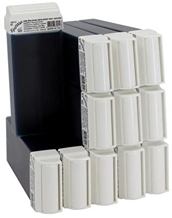 EpilWax Wachspatronen Set mit 12 Azulene Warmwachspatronen zur Haarentfernung Enthaarungswachs 100 ml Roll-on Nachfüller