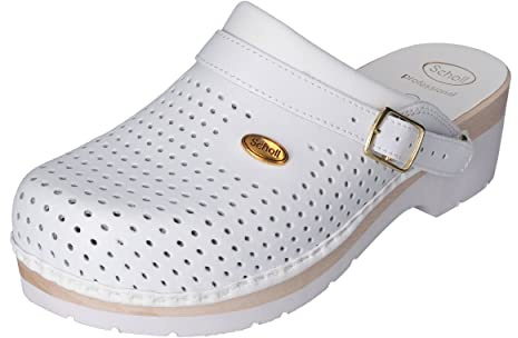 Scholl Clog Supercomfort, Zoccoli Sanitari Medicali Unisex - Adulto, Bianco, 41 EU