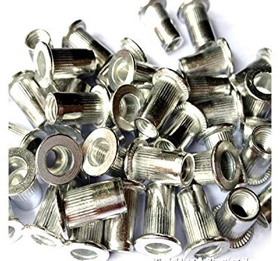Veda Total 100 pièces de 25 x M4, 25 x M5, 25 x M6, 25 x M8 fileté en aluminium rivet écrou insert