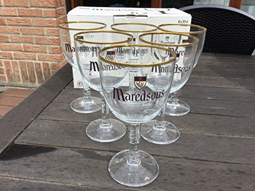 maredsous Set med 6 ölglas 33cl 33 cl ny guldkant