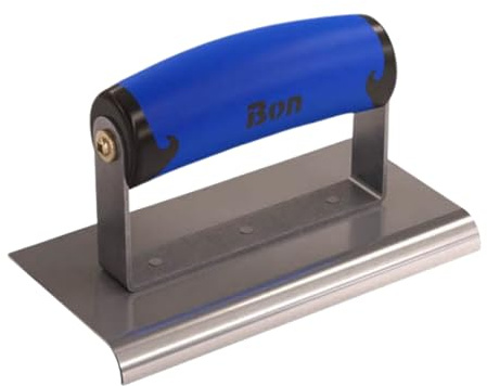 Bon Stainless Steel Sidewalk Edger – 6 in. x 3 in. Concrete Edger with 3/8 in. Radius & 1/2 in. Depth – 16 Gauge Stainless Steel Blade – Smooth, Durable Edging for Walkways & Slabs