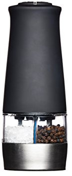 MasterClass Moulin à Sel et à Poivre Électrique Double, 0.328 x 6.0 x 6.0 x 17.0 cm, Noir/Argent/Transparent
