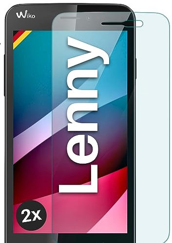moex ShockProtect Panzer Schutz Glas für Wiko Lenny Schutzfolie 9H Härte, Panzerfolie kratzfest und bruchsicher, HD Displayschutzfolie Ultra-Klar, Schutzglas Folie, 2x Stück
