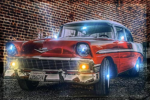 Samarkand - Lights LED-Bild mit Beleuchtung LED- Bilder Leinwandbild 65 x 45 cm Leuchtbild US CAR/OLDTIMER/ClASSIC CAR
