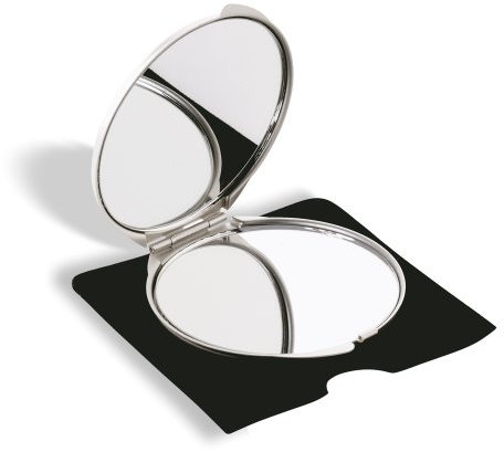 eBuyGB Ladies Handbag Make Up Cosmetic Compact Pocket Metal Mirror, Matt