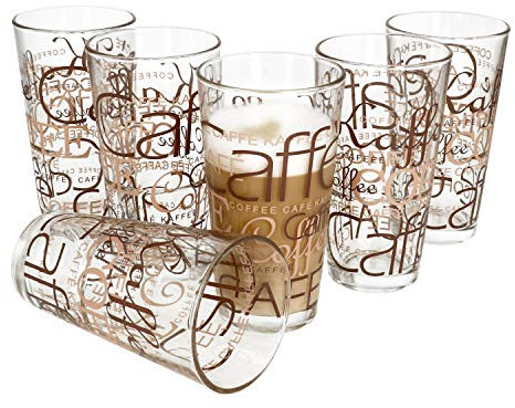 Bormioli Rocco 6er Set stapelbare Latte Macchiato Gläser 39cl – Glänzende Kaffeeglas Dekoration für stylische Tischkultur