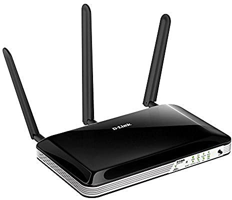 D-Link DWR-953 Router 4G LTE Wireless Dual Band AC1200, 4 Porte LAN Fast Ethernet, Slot per Micro SD Card Integrato, 3 Antenne Esterne, Multi-WAN, Nero/Antracite