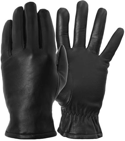 Pratt and Hart Broadway Ladys Classic Lined Sheepskin Leather Gloves_BLK M