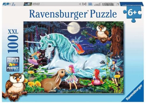 Ravensburger barnpussel - 10793 Im Zauberwald - enhörningspussel för barn från 6 år och uppåt, med 100 bitar i XXL-format