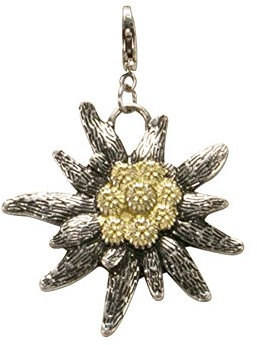 Alpenflüstern Trachten-Anhänger Edelweiß für Charivari oder Trachtenkette (bicolor-farben) AAH009