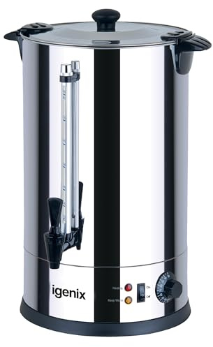 Igenix IG4015 15 Litre Catering Urn, Instant Hot Water Boiler, Tea Urn for Home Brewing, Commercial or Office Use, Stainless Steel