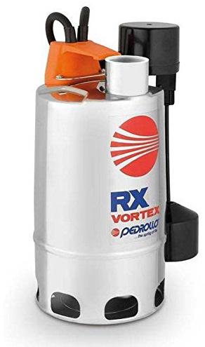 Pedrollo Rostfritt stål nedsänkbar smutstvättpump, RXm 3/20 -GM 5MT, 0,75 Hp, 240 V, 180 l/min, 8 m, 1¼ uttag