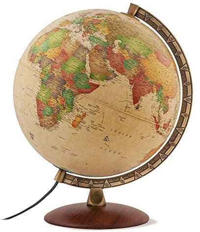 Nova Rico Classic A4 Antiquus, Mappamondo Luminoso con Metallo Pressofuso, 30 cm (versión alemana)