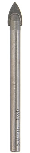 kwb Glasbohrer Ø 8 mm (hartmetallbestückt, für Glas, Fliesen und Porzellan, Fliesenbohrer, universel