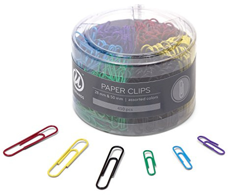 U Brands Paper Clips, 1000-Count, 1-Inch Medium Paperclips, Silver