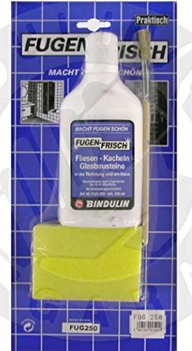 Fugenfrisch weiss 250 ml Set SB mit Reinigungsschwamm, Pinsel und Microfasertuch von E-Com24