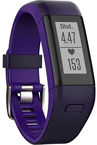 Garmin vivosmart HR+ Regular GPS Fitness Activity Tracker with Smart Notifications and Wrist Based Heart Rate Monitor - Purple