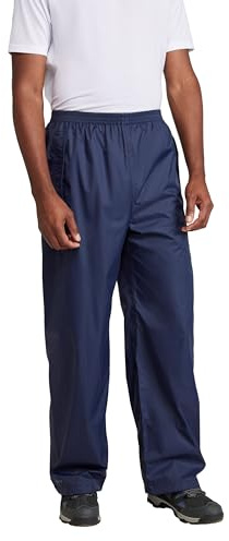 Mountain Warehouse Pakka Mens Waterproof Rain Overtrousers Navy M