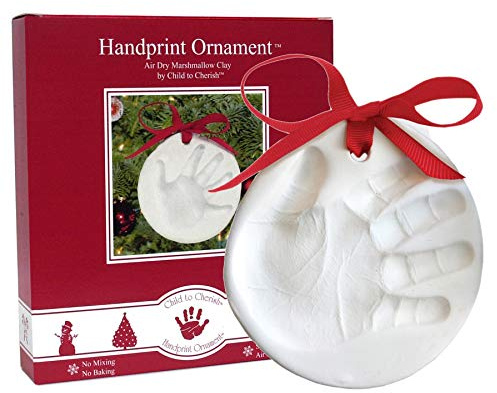 Child to Cherish Baby Handprint or Footprint First Christmas Ornament Kit