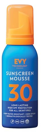 EVY Sport LSF50 Outdoor Sonnenschutz Mousse - extrem schweiß- und wasserfest, lang wirksame, pflegende Sonnencreme. Ohne Mikroplastik, parfümfrei, vegan